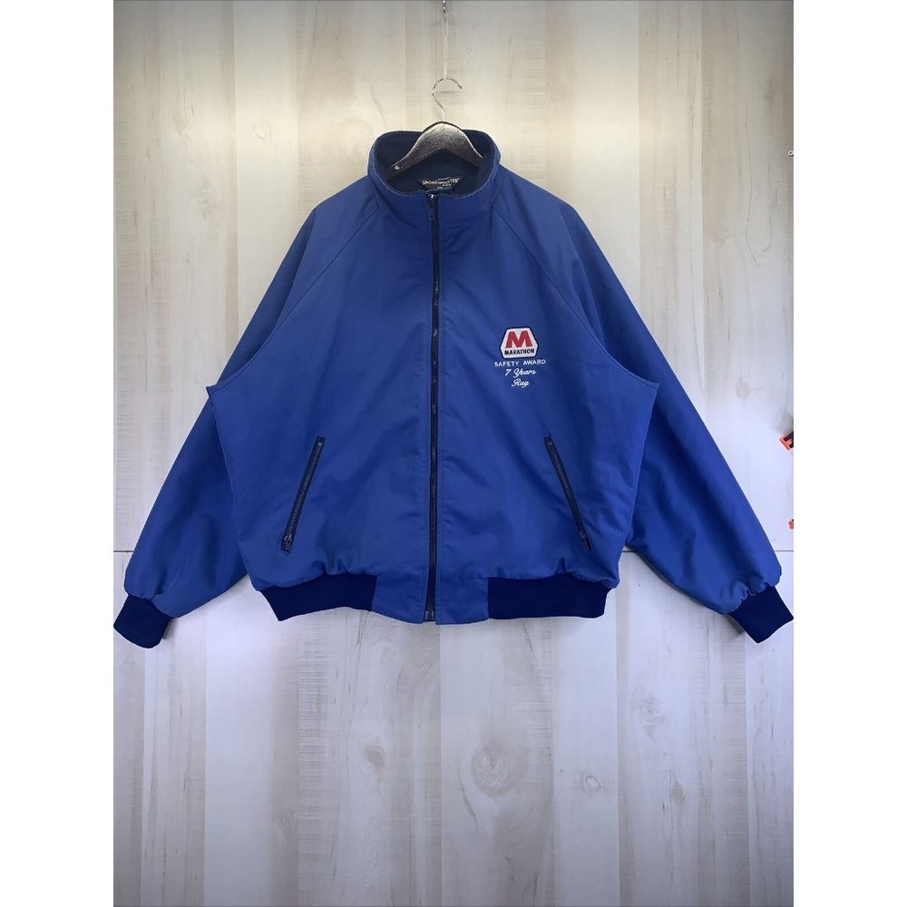 Vintage 1980-90s Sportsmaster Polar Fleece Marathon Gasoline Co Mens Jacket 3XL